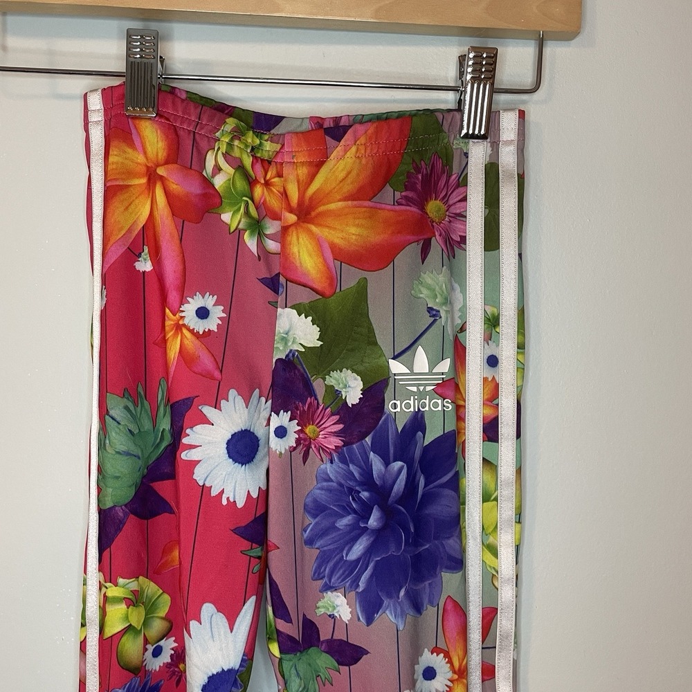Adidas Girls Athletic Leggings Size S‎ Bright Floral - Picture 3 of 7